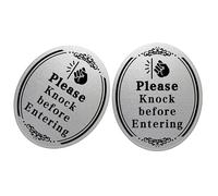 Levemolo Please Knock before Entering Stickers Waterproof Self-Adhesive Door and Wall Labels for Bedrooms and Bathrooms