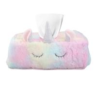 Levemolo Plush Table Tissue Box Holder in Pink with Creative Appearance, Soft Cotton Material, Square round Shapes Suitable for Home and Hotel Christmas Decoration