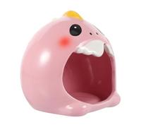 Levemolo Portable Adorable Ceramic Hamster Hideout for Small Pets and Chinchillas, Multi-purpose Pink Pet Mini Hut Suitable for Summer Cooling and Comfortable Rest