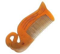 Levemolo Portable Anti-static Ox Horn Hair Side Combs with Swan Shape and Unique Carving, Fine Craftsmanship for Home and Trip Use, Creative Retro Style Hair