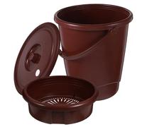 Levemolo Portable Tea Dregs Bucket with Easy Flip Lid and Sturdy Handle Multipurpose Kitchen Waste Bin for Tea Dregs Garbage and Storage Compact Drainage Barrel for Office and Bathroom Use