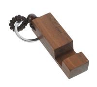 Levemolo Portable Wooden Phone Stand Keychain Cell Phone Holder Horizontal and Vertical Viewing for Desk and Reading, Simple and Modern Design to Free Your Hands Random Color