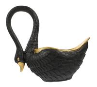 Levemolo Premium Resin Swan Trinket Dish Key Holder Tray Decorative Black Nordic Style Storage Plate for Jewelry Keys and Small Accessories Easy Clean Animal Figurine Organizer for Entryway