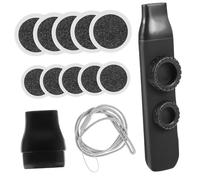 Levemolo Professional Black Dual Kazoo Musical Instrument with Double Flute Holes, Easy to Play and Carry, Made of Sturdy Abs and Silicone, Includes Replacement Membranes and Lanyard