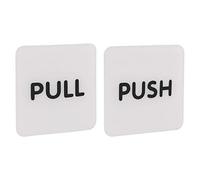 Levemolo Push Pull Door Sticker for Salon Window and Entrance Exit, 1 Pair Acrylic Self Adhesive Signs, White Colour, Sturdy and Not Easy to Fall, Suitable for Smooth Surfaces