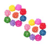 Levemolo Rattan Ball Chew Lightweight Pet Cage 20pcs for Small and Medium-sized Pets to Reduce Boredom Random Color Suitable for Hamsters and Parakeets Outdoor Use