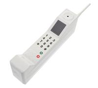 Levemolo Retro Old Cell Phone Model, Vintage 80s 90s Style Phone Prop Ornament for Themed Party Decoration and Home Display, White Classic Brick Mobile Design for Desktop Decor