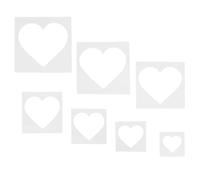Levemolo Reusable Heart Shape Stencils 7pcs, White Plastic with Versatile Style Choices, 8cm-20cm Size Range for Spraying and Mother's Day Wall Art