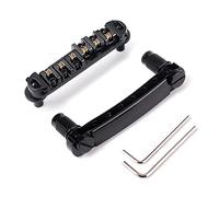 Levemolo Roller Saddle Bridge 5 Pcs with Studs Wrenches Bushings Metal Die-cast Bridge Unit Black for Style Electric Guitar DIY Repair Replacement