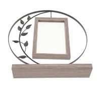 Levemolo Rustic Metal Leaf Floating Picture Frame for Office and Home Vintage Standing Photo Holder with Construction Easy Photo Exchange Memorial Keepsake Display