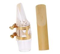 Levemolo Saxophone Mouthpiece Set with Pads Reeds Durable Acrylic Simple Design Accurate Tone Essential Sax Supplies