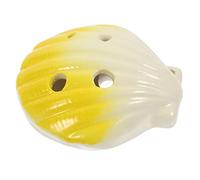 Levemolo Shell Shape 6-hole Ocarina Musical Instrument in c Key, Ceramic Beginner and Children’s Portable Ocarina Toy with Yellow Shell Design for Music Learning and Playing