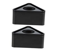 Levemolo Small Abs Triangle Microphone Logo Flag Station for Journalists, 2pcs Sturdy Plastic Mic Flags for Interview and Reporting, Black Microphone Stand Accessories