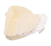 Levemolo Small Animal Triangle Litter Pan White Pet Toilet Potty Trainer Corner Litter Box for Rabbits Guinea Pigs and Hamsters