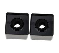 Levemolo Square Cube Mic Station Logo Flags 2Pcs Black ABS Sturdy Material for Outdoor Interviews and Reporting