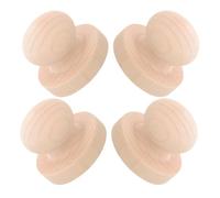 Levemolo Stamp Handle Set 4pcs Solid Wood Round Wooden Stamper Handle DIY Grip Replacement for Envelopes Embossing