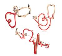 Levemolo Stethoscope Brooches Unique Gifts with Attaching Pin 3 Pcs Alloy Material, Easy to Use Collar Pins for Doctors and Nurses for Shirts and Professionals