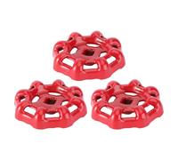 Levemolo Stopcock Handle Reliable Sealing Shutoff Hand Wheel 3pcs with Flat Bottom Red Cast Iron Multi-Purpose for Water Valve and Industrial Use