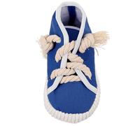 Levemolo Sturdy Dog Chew for Small and Medium Dogs, Shoes Shaped Blue Canvas and Cotton Rope with Squeaky Sound, Safe and Wear-resistant Teeth Cleaning Puppy Chew for Interactive Play