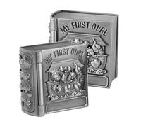 Levemolo Tooth Box Metal Embossing 2pcs Elegant Mini Book Shape Storage Container