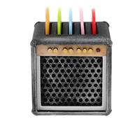 Levemolo Vintage 3D Printed Mini Guitar Pick Organizer Box with Drawer, Black Plectrum Holder Case for Acoustic, Electric, Bass Guitars and Ukulele with Random Color Picks