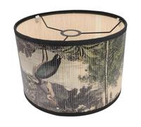 Levemolo Vintage Bamboo Pendant Lamp Shade with Printed Pattern, Ceiling Light Cover for Home Decor, European Style Rustic Chandelier Shade for Cottage and Guesthouse Lighting