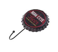 Levemolo Vintage Beer Bottle Caps Wall Hooks Rustic Iron Coat Rack Easy to Stick Key Hooks Decorative Wall Rack for Kitchen Bathroom