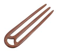 Levemolo Vintage Hair Bun Shaper Lightweight 3-prong Peach Wood Hair Pins with Classic Elegance, Versatile Accessory Khaki Colour for Banquets and Daily Wear