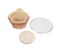 Levemolo Vintage Mini Charcoal Barbecue Stove with Bbq Net High Temperature Resistant Outdoor Grill for Camping Garden Portable Lightweight Korean Style Barbecue Tool Random Color