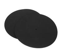 Levemolo Vinyl Record Protective Pads Record Player Accessories Felt 2pcs Black for Keeps Disc Clean and Stable Gentle and Safe for Vinyl Turntable Mat at Home