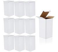 Levemolo Wine Bottle Packaging Boxes 10pcs Corrugated Cardboard Shipping Boxes White Paper Mailer Boxes for Small Business 7.87X3.94X3.94In Parcel