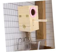 Levemolo Wood Bird Breeding Box Parrot Breeding Nest Box Creative Wood Nesting Case Sturdy Horizontal Design for Indoor Birdhouses Suitable for Budgerigars and Small Parrots Random Color