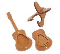 Levemolo Wooden Guitar Pick Case Holder for Organising Small Things in Guitar Shape, Easy to Open and Clean and Bass Plectrums at Home Or Studio