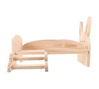 Levemolo Wooden Hamster Platform Bed with Climbing Ladder for Small Pets Guinea Pig and Chinchilla Cage Accessory Easy Assembly Exercise and Play Stand for Dwarf Rabbits and Squirrels