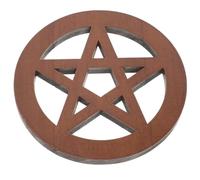 Levemolo Wooden Pentacle Wall Hanging Altar Ornament Vintage Style Cup Coaster for Rituals and Home Decor Wiccan Altar Supplies Suitable for Living Bedroom Kitchen