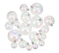 Levemolo Xmas Bauble Balls 18pcs Set Christmas Tree Decorations Plastic Christmas Balls Fillable Ornaments Perfect for Holiday Wedding Party 3cm 4cm 5cm 6cm