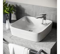 Leven 430 x 430mm Cloakroom Square Counter Top Rounded Basin Sink