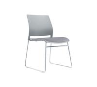 Leven Nylon Stacking Skid Base Chair With Seat Pad, Grey