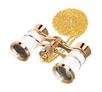 Levenhuk Broadway 325B 3x25 Compact Lightweight Stylish Opera Glasses - Vintage Theatre and Concert Binoculars for Women with Elegant Metal Chain, White