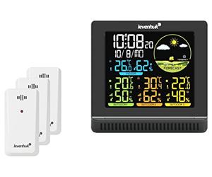 Levenhuk Wezzer PLUS LP40 Wireless Digital Weather Station with 3 Remote Sensors, Thermometer, Hygrometer, Clock and Calendar
