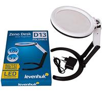 Levenhuk Zeno Desk D13 Folding Magnifier with LED Light - Easily Transforms from Desk to Handheld Loupe