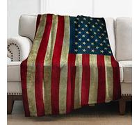 Levens US Flag Blanket American Print Blanket Plush Microfiber Blanket for Sofa Office Bed and Travelling 50"x60"