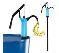 Lever Action Barrel Pump, Heavy Duty Barrel Hand Pump with Telescoping Suction Tube Fits 15 to 55 Gallon Drums Transferring Heating Oil, Motor Oil, Transmission Fluid. Professional (Blue)