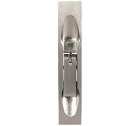 Lever Action Flush Door Bolt with Flat Keep Plate - 204 x 20mm - Satin Chrome | Interior Door Recessed Seurity Lock - Concealed Flush Bolt - Floor Recessed Bolt Socket