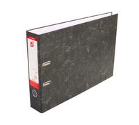 5 Star Mini Lever Arch File 70mm Spine Oblong Landscape A3 Cloudy Grey [Pack 2]