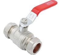 Lever Ball Valve 22mm Red, Diameter 22mm, 1in Pack