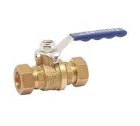 Lever Ball Valve Blue 22MM, Full bore. ¼ Turn Compression Valve Made of DZR Brass, 1 in Pack