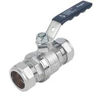 Lever Ball Valve Blue 28MM, Full bore. ¼ Turn Compression Ended Valve, 1 in Pack