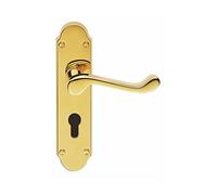 Lever Euro 47.5c/c Door Handle - Finish - Stainless Brass (PVD)