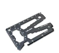 Lever Gear Toolcard Pro - 40 in 1 Credit Card Multitool. Sleek Minimalist Stainless Steel Wallet Card - Black